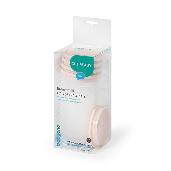 BabyOno beebitoidu säilitusnõud 4tk, Beige - BabyOno