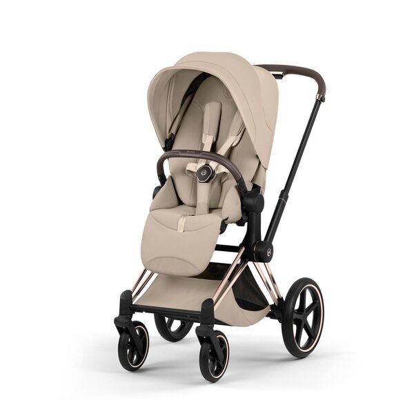 Cybex Priam Style stroller set Cozy Beige,Frame Chrome Brown- Style Collection - Cybex
