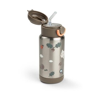 Done by Deer Insulated straw bottle Tiny trails 340ml Sand - Nuvita