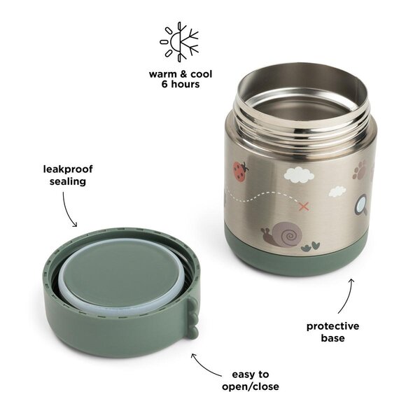 Done by Deer Insulated food jar Tiny trails 300ml Green - Done by Deer