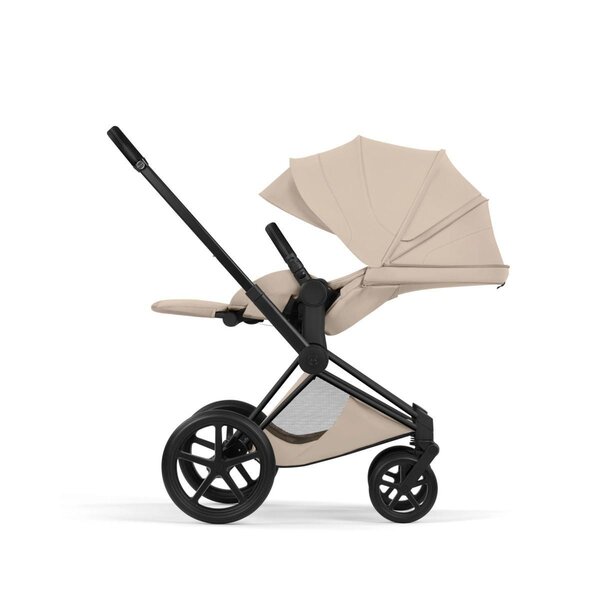 Cybex Priam Style Fold Cot 3in1 Travel System Bundle, Cozy Beige, Matt Black - Cybex