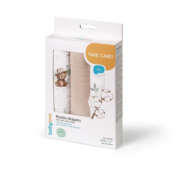 BabyOno Muslin diapers. Super soft - BabyOno