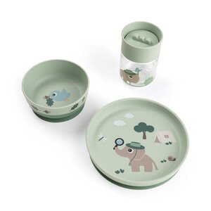 Done by Deer Foodie dinner set with 360°cup, Tiny trails Green - Done by Deer