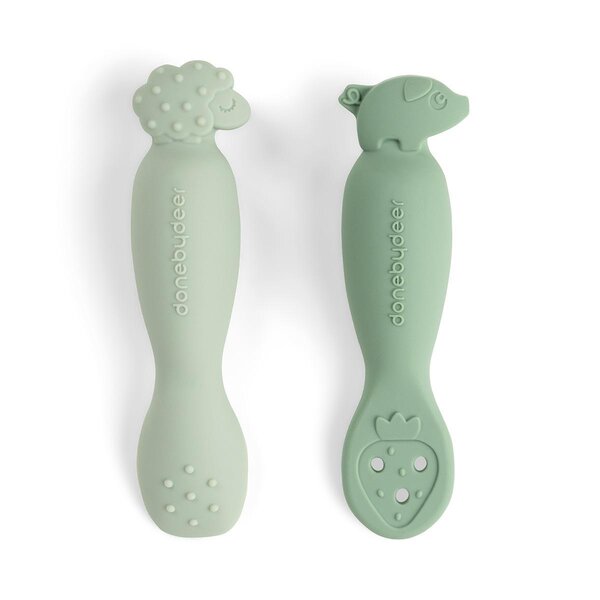 Done by Deer Learning spoon set, Tiny farm Green - Done by Deer