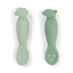 Done by Deer Learning spoon set, Tiny farm Green - Done by Deer