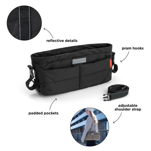 Done by Deer Stroller organiser, Black - Done by Deer