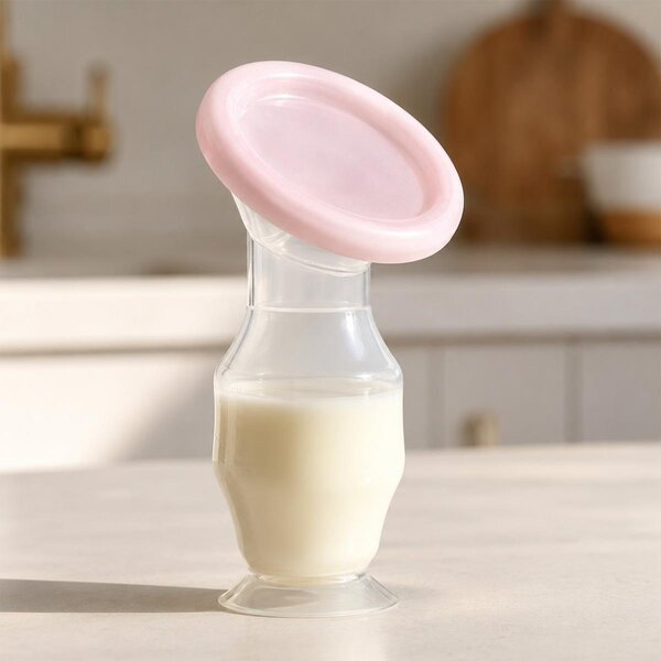 BabyOno Silicone breast pump collector Beige - BabyOno