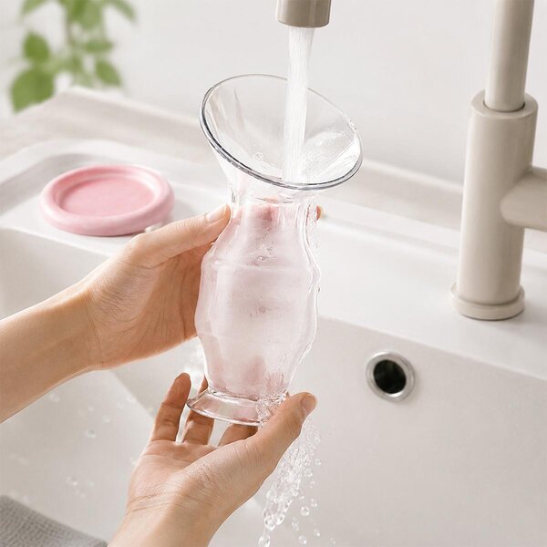 BabyOno Silicone breast pump collector Beige - BabyOno