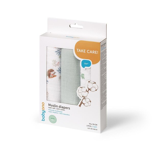 BabyOno Muslin diapers super soft Hedgehog - BabyOno