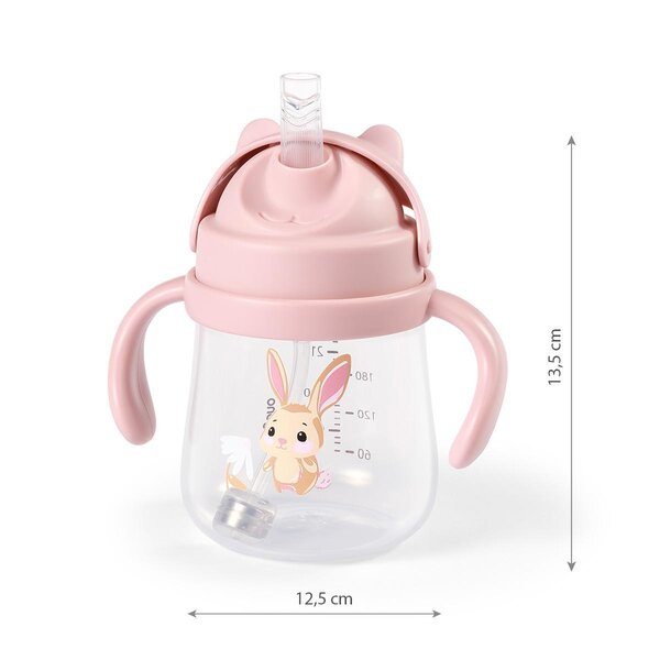 BabyOno бутылочка с соломинкой 270ml, Pink - BabyOno