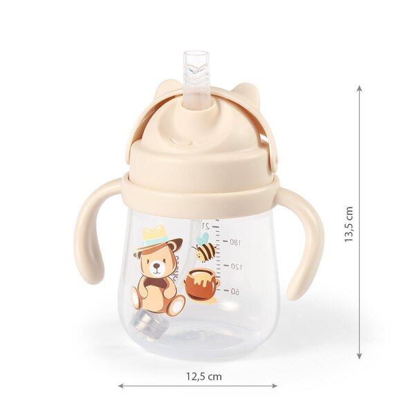 BabyOno бутылочка с соломинкой 270ml, Beige - BabyOno